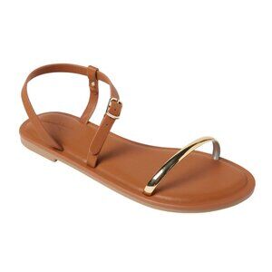 NEW Universal Thread Womens Mildred Ornament Ankle Strap Sandals Tan Brown 6.5M